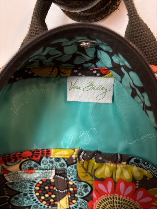 Vera Bradley Quilted Floral Backpack in Yellow, Brown & Turquoise main image 4
